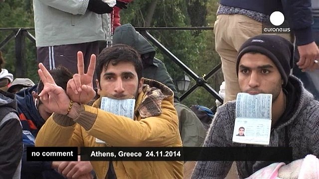 Syrian refugees begin hunger strike at Greek parliament - no comment