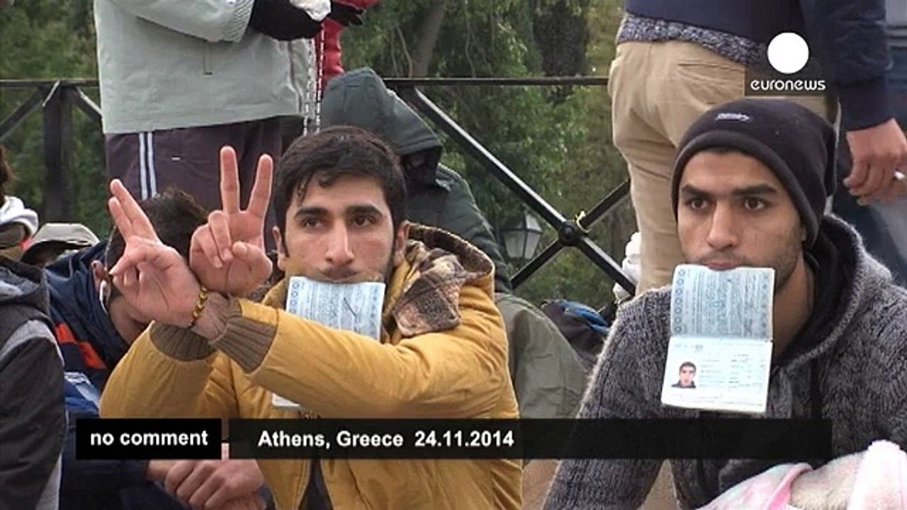 Syrian refugees begin hunger strike at Greek parliament - no comment