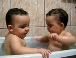 ▶ Twins Brothers Enjoying Bath Time