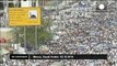 Two million Muslim pilgrims gather on Mount Arafat - no comment