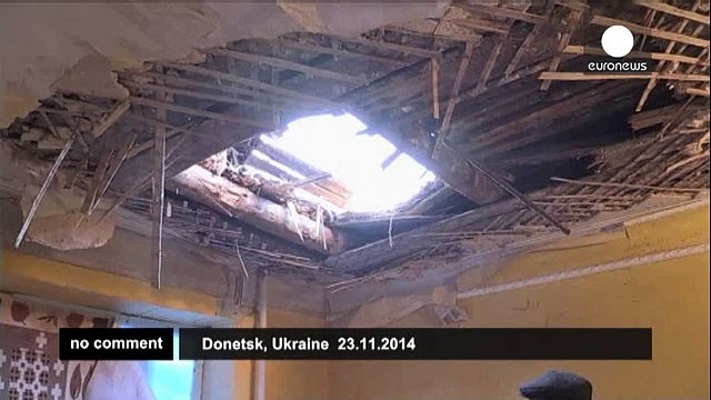 Ukraine crisis - Donetsk damaged after shelling - no comment