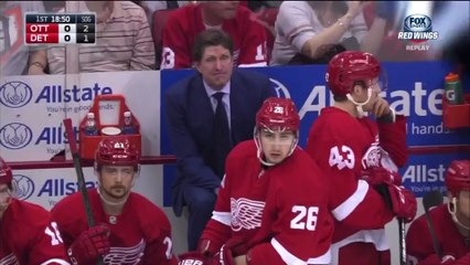 Le joueur de Hockey Drew Miller se prend un patin en pleine face : violent!
