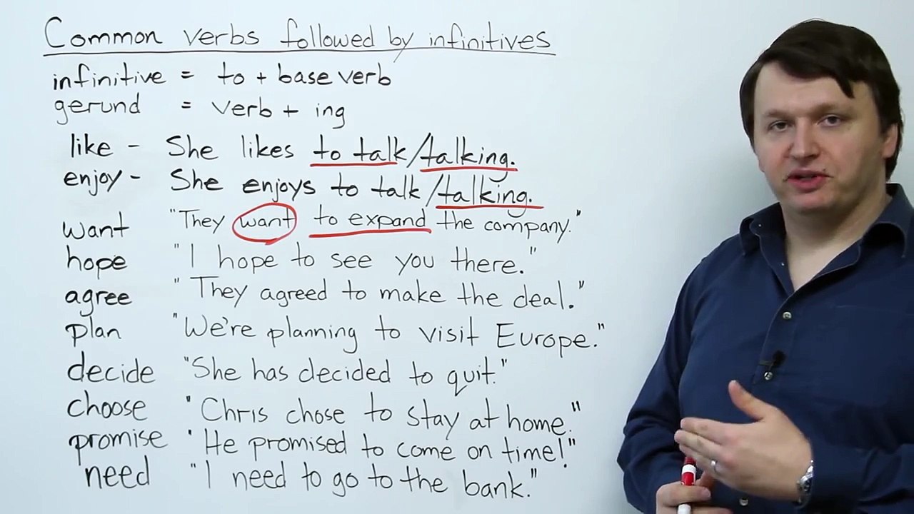 10 common verbs followed by infinitives - English Grammar for Beginners