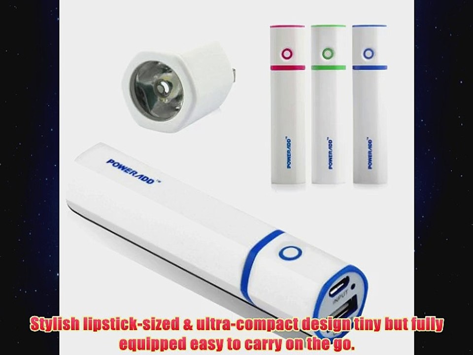 Poweradd Ultra Slim 2600mAh with USB Flashlight Portable Charger External Battery Pack Power Bank for iPhone 6 Plus 6 5S