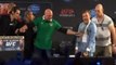 Conor McGregor steals Jose Aldo's UFC Belt during Press Conference - Dublin 31-03-2015