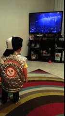 My 2 years old baby dancing with Dimitri Vegas & Like Mike 3 Are Legend Fan