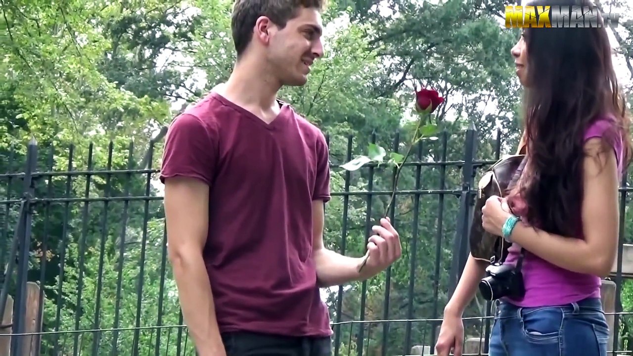Serenading girls with roses