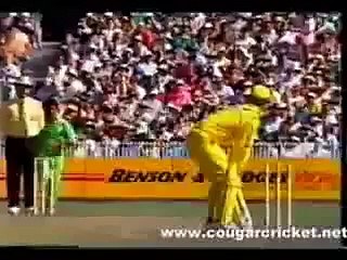 Waqar Younis Breaks a Stump into Half