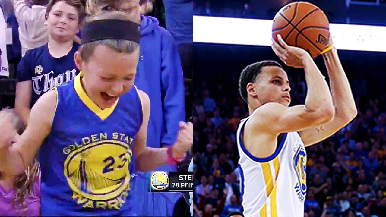 Little Girl Goes Nuts After Stephen Curry Hits Late 3-Pointer