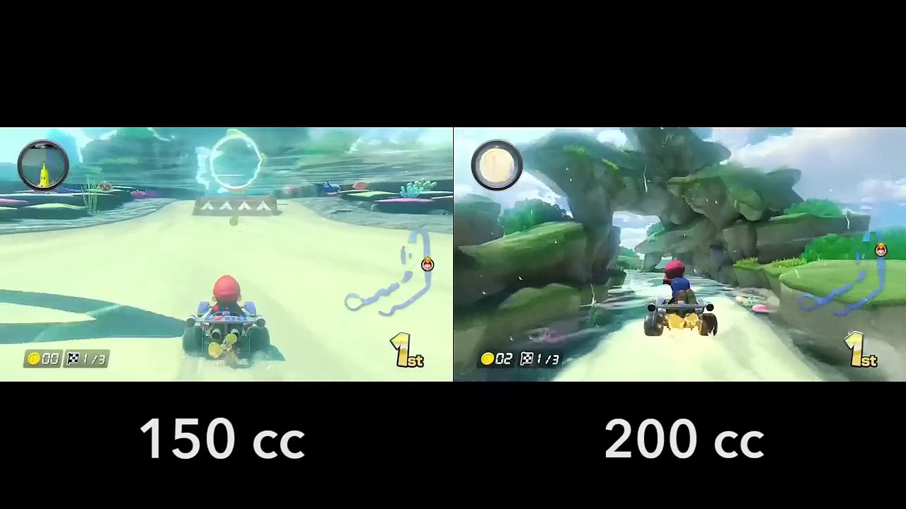 Mario Kart 8 - Comparaison 150cc / 200cc