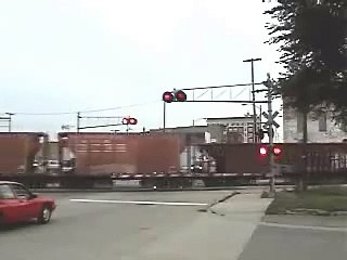 CN Train at Railroad Crossing