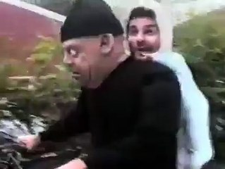 Dangerous Old Man Riding a Bike