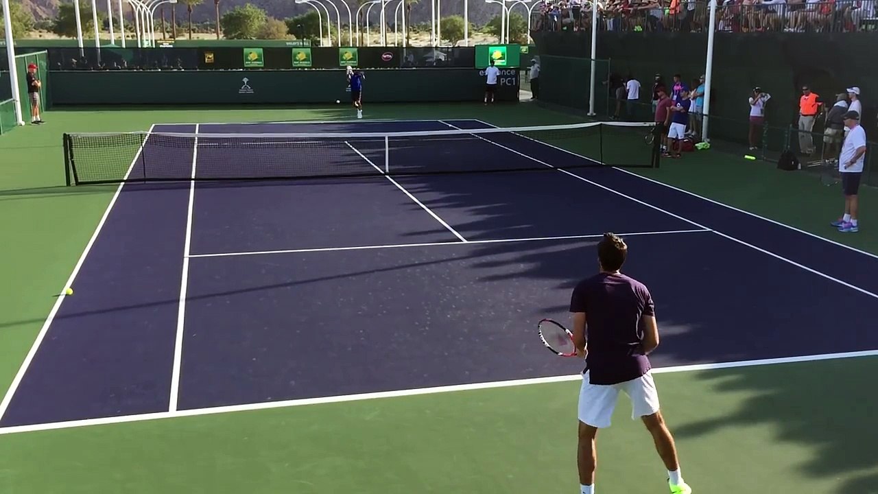 Novak Djokovic Jeremy Chardy Indian Wells 2015 BNP Paribas Open 3/14/15 Practice