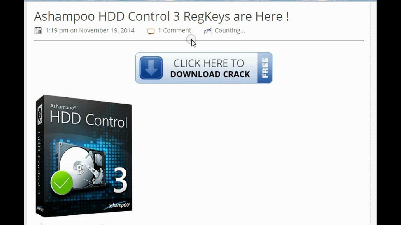 Ashampoo HDD Control 3 RegKeys are Here !