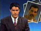 Freddie Mercury - Noticia da morte no (JN Tv Globo) Jornal Nacional 25_11_1991