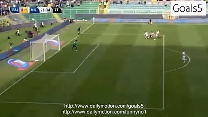 Paulo Dybala Goal Palermo 1 - 1 AC Milan Serie A 4-4-2015