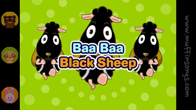 Baba Baa Black Sheep  nursery rhymes & children songs with lyrics