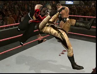 WWE SmackDown vs. RAW 2010 Swanton Bomb on Golddust & knocks down Big Show