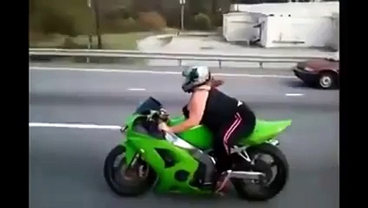 FAT woman on a motorcycle AWESOME RIDING video Dailymotion