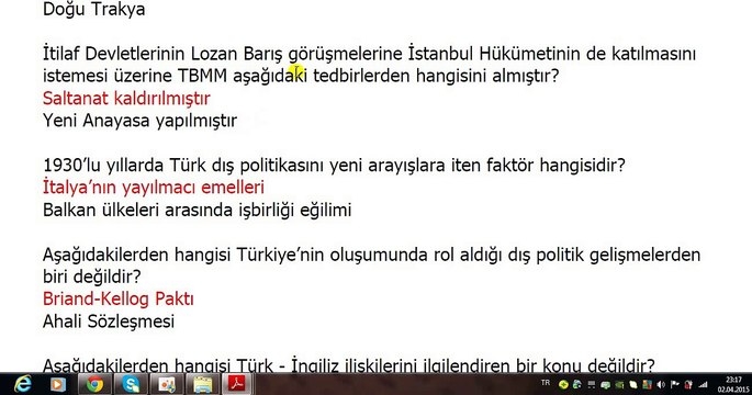 TAR202U 04.Ünite ilimhazinem Soruları - AÖF Atatürk İlke ve İnkılap Tarihi II ATATÜRK’ÜN DIŞ POLİTİKADAKİ UYGULAMA ESASLARI