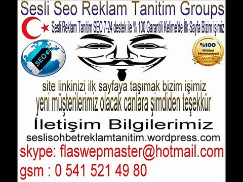 tanitim reklam Seo Hizmet Sesli Chat seslisohbetreklamtanitim.wordpress.com