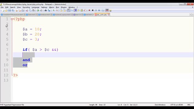 PHP - Logical Operators - Increament and Decrement Operators