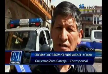 Cusco: Detienen a ocho personas por hacer pintas en muros incas