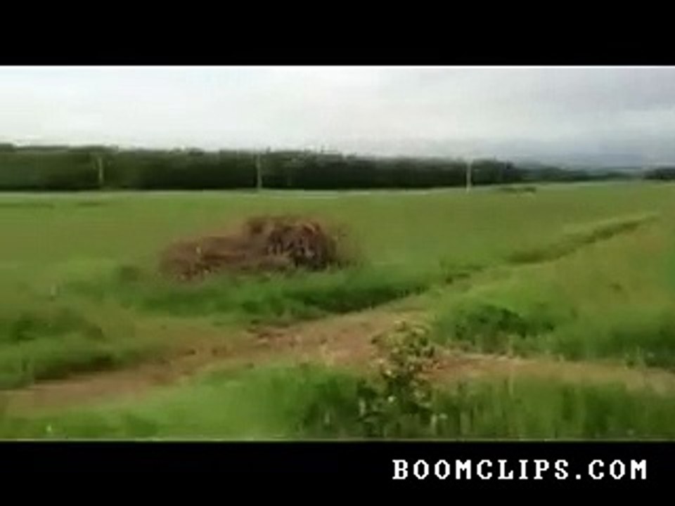 car flies right through rv