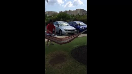 Girls Hammock Trick Doesnt End Well