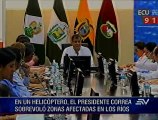 Correa verifica daños en Los Ríos por lluvias