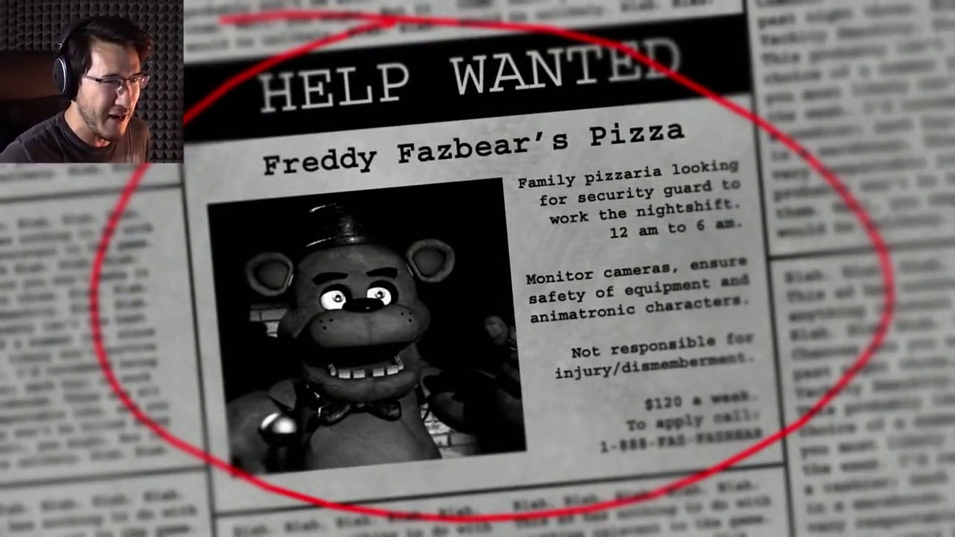 Markiplier's Five Nights At Freddys 1 Gameplay by PlasmaWolfGaming -  Dailymotion