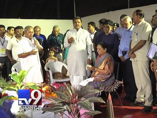 CM Anandiben Patel lays foundation stone of tennis stadium and coaching academy - Tv9 Gujarati