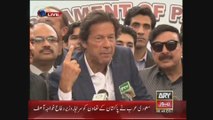 Chairman PTI Imran Khan Media Talk Outside National Assembly Islamabad 6 April 2015