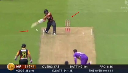 Grant Elliot Batting outside of STUMPS