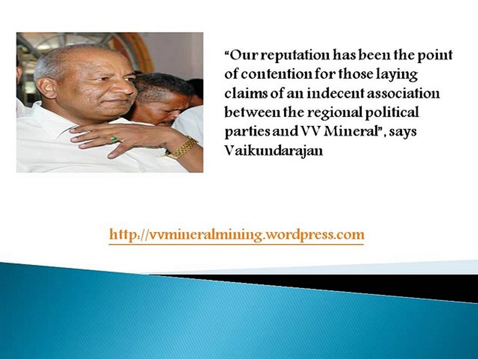 “We Are Not Monopolising The Mining Industry, Just Forerunning It”, Says VV Mineral Vaikundarajan