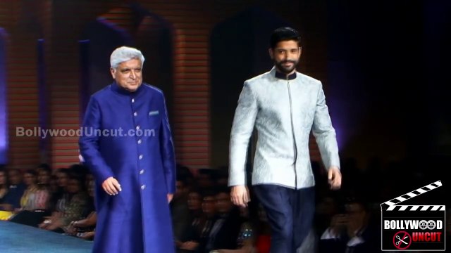 Farhan Akhtar & Javed Akhtar Walks The Ramp For MIJWAN