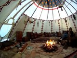 Early Morning Warm Fire in the Tipi