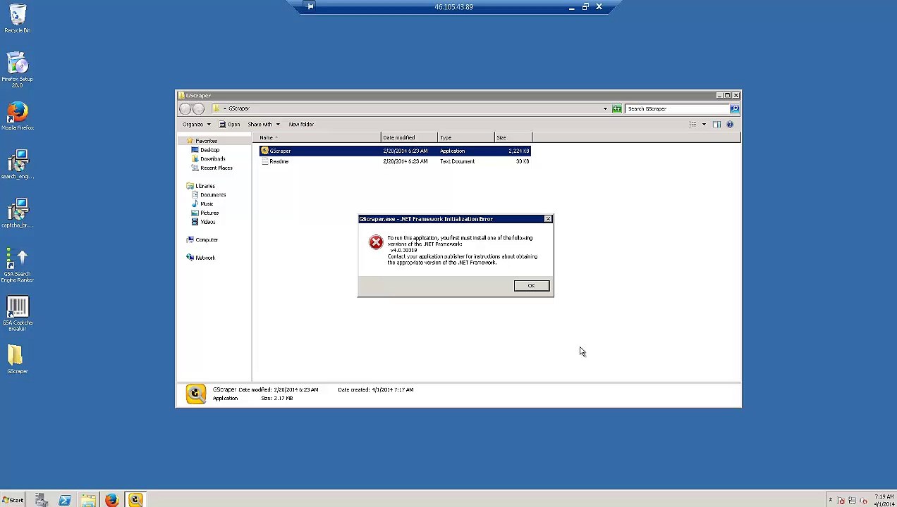 d .Gscraper Install on Server