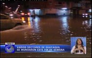 Varios sectores de Guayaquil e inundaron a consecuencia de las fuertes lluvias