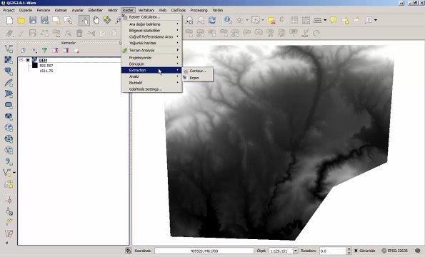 QGİS ile raster DEM yükseklik verisi nasıl kesilir?