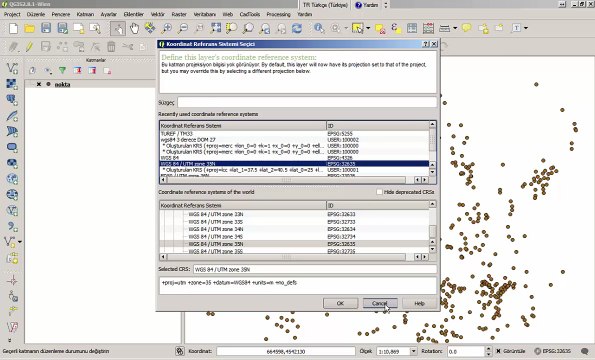 QGIS ile koordinat dönüşümü nasıl yapılır?
