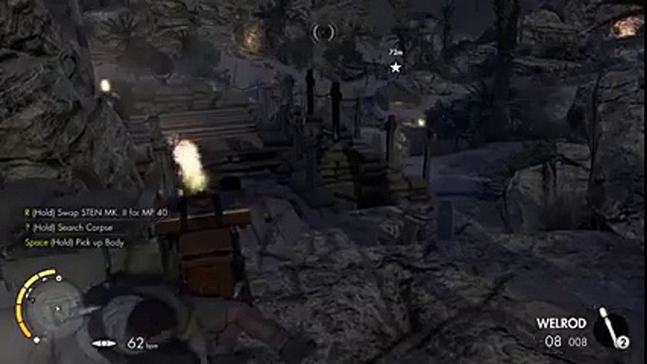 Le joli tir d'un sniper explose les testicules d'un ennemi dans le jeu vidéo Sniper Elite 3