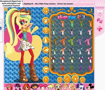 Equestria Girls Rainbow Rocks - Applejack Dress Up Game