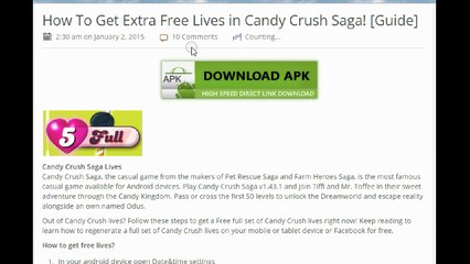 How To Get Extra Free Lives in Candy Crush Saga! Guide