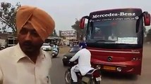 Govt Bus Blocks road