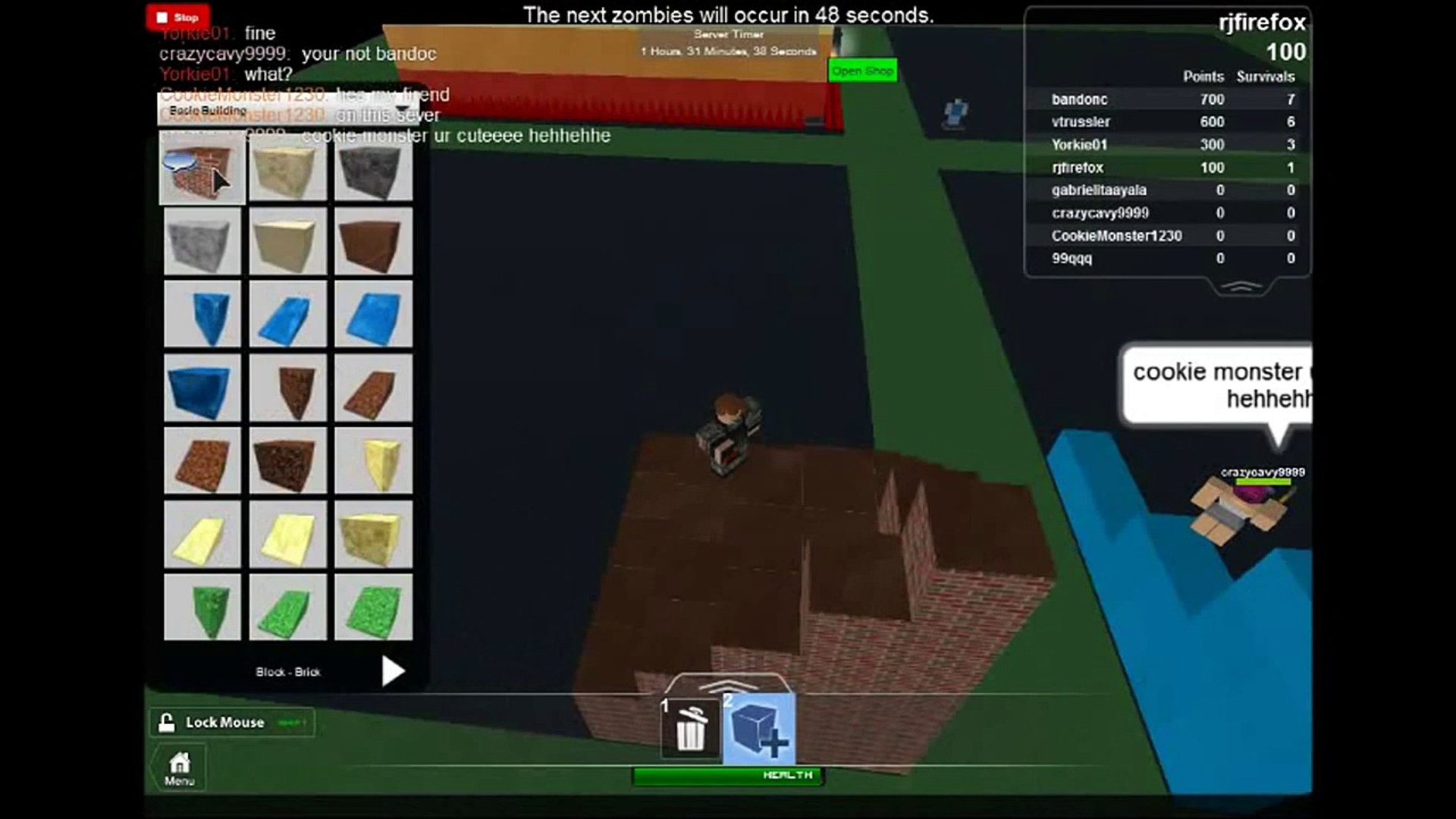 roblox build and survive games