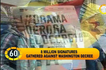 In 60 Seconds: 8 mil signatures rejecting U.S. sanctions