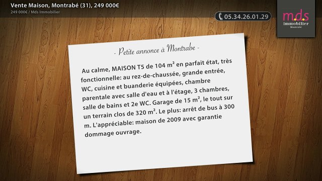 Vente Maison, Montrabé (31), 249 000€