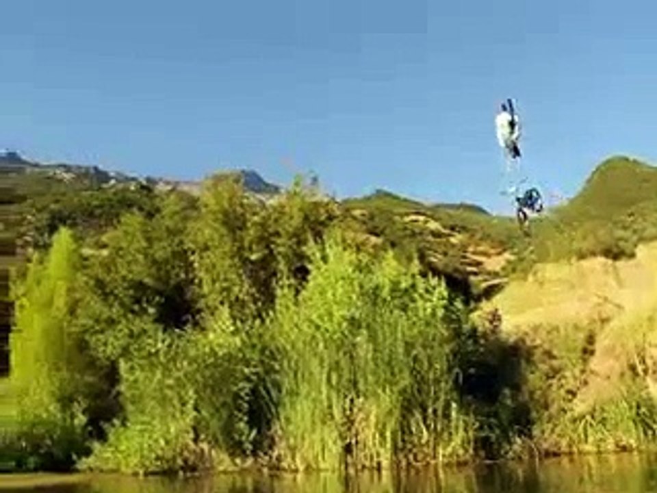 Huge Bike Jump Into A Pond 35 Feet In The Air video(amazing video)