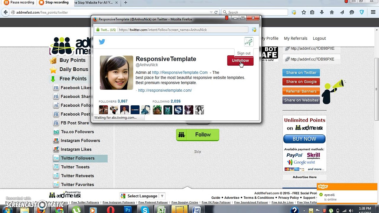 How to increase Auto Addmefast Points with Mouse Recorder